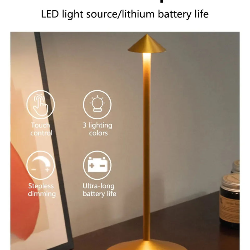 Hotel Rechargeable Table Lamp Creative Dining Touch Led Bar Coffee Pina pro Table Lamp Lampada Da Tavolo Decorative Desk Lamp
