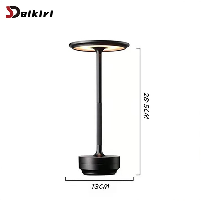 Aluminum Alloy Simple Decorative Lamp LED Night Light Infinitely Dimmable Atmosphere Retro Portable Rechargeable Touch Desk Lamp