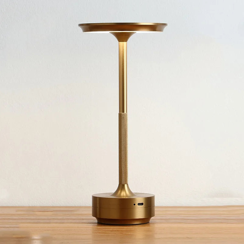Aluminum Alloy Simple Decorative Lamp LED Night Light Infinitely Dimmable Atmosphere Retro Portable Rechargeable Touch Desk Lamp