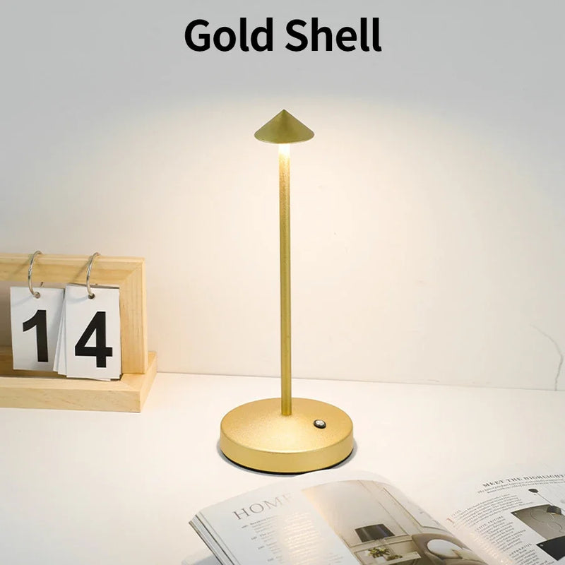 Type-C Rechargeable Table Lamp Creative Dining Touch Led Hotel Bar Coffee Pina Table Lamp Lampada Da Tavolo Decorative Desk Lamp
