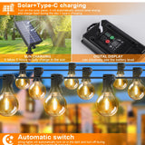 G40 Outdoor Solar String Light Garland LED Solar String Lights 24V Globe Waterproof Hanging Lights for Garden Backyard Cafe