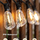 150FT LED Outdoor String Lights Waterproof Patio Lights Shatterproof ST38 Replaceable Bulbs Dimmable Outside Hanging Lights