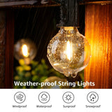 65FT Outdoor String Lights Dimmable E12 Sockets G40 Globe Led Bulb Connectable Gard Decor Fairy Light Chain