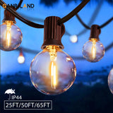65FT Outdoor String Lights Dimmable E12 Sockets G40 Globe Led Bulb Connectable Gard Decor Fairy Light Chain