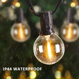 65FT Outdoor String Lights Dimmable E12 Sockets G40 Globe Led Bulb Connectable Gard Decor Fairy Light Chain