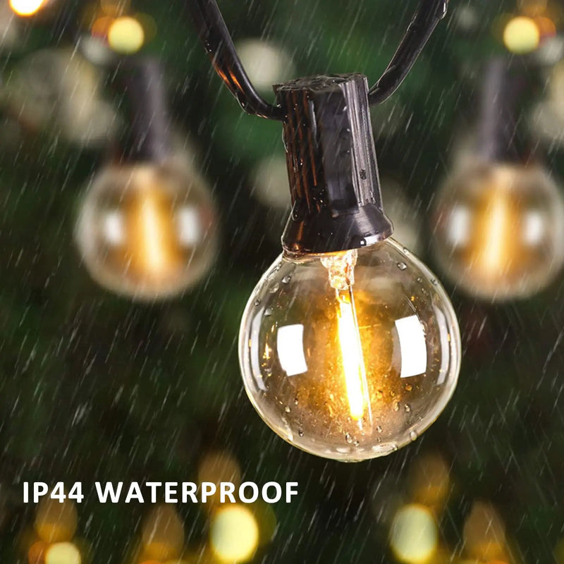 65FT Outdoor String Lights Dimmable E12 Sockets G40 Globe Led Bulb Connectable Gard Decor Fairy Light Chain