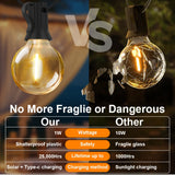 G40 Outdoor Solar String Light Garland LED Solar String Lights 24V Globe Waterproof Hanging Lights for Garden Backyard Cafe