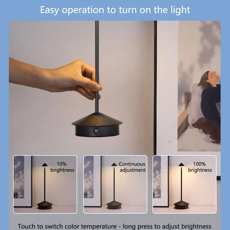 Hotel Rechargeable Table Lamp Creative Dining Touch Led Bar Coffee Pina pro Table Lamp Lampada Da Tavolo Decorative Desk Lamp