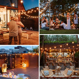65FT Outdoor String Lights Dimmable E12 Sockets G40 Globe Led Bulb Connectable Gard Decor Fairy Light Chain
