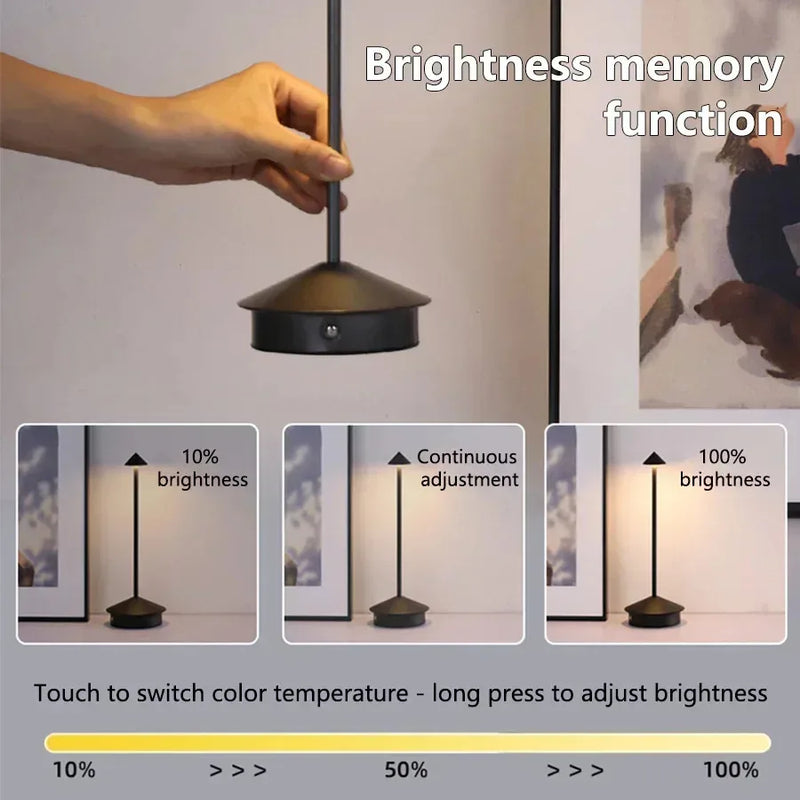 Hotel Rechargeable Table Lamp Creative Dining Touch Led Bar Coffee Pina pro Table Lamp Lampada Da Tavolo Decorative Desk Lamp