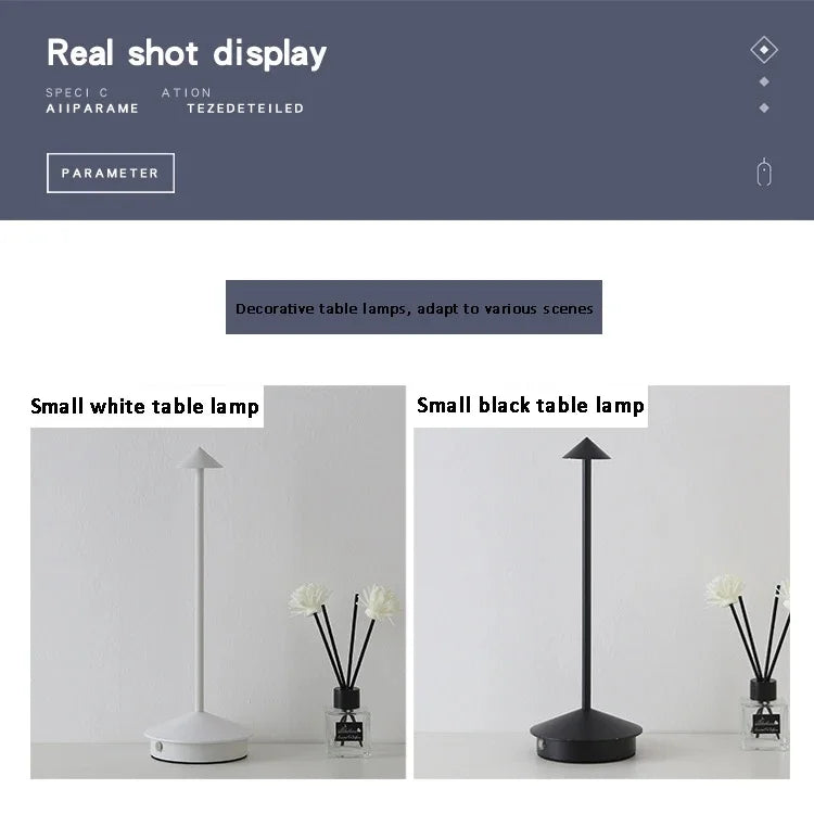 Type-C Rechargeable Table Lamp Creative Dining Touch Led Hotel Bar Coffee Pina Table Lamp Lampada Da Tavolo Decorative Desk Lamp