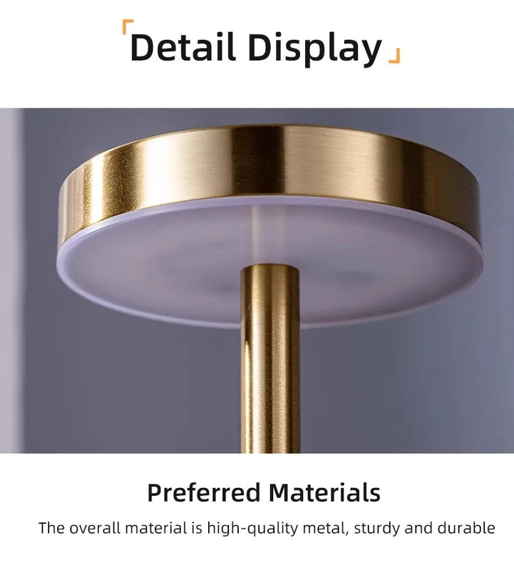 Portable LED Cordless Touch Table Lamps Rechargeable Desk Lamp 3Colors Adjustable Bedside Creative Ambient Light  for Room Decor