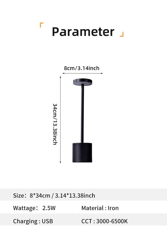 Portable LED Cordless Touch Table Lamps Rechargeable Desk Lamp 3Colors Adjustable Bedside Creative Ambient Light  for Room Decor