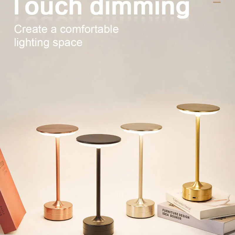 LED Table Lamp Touch Sensor Night Light USB Rechargeable Portable Bedroom Night Light Wireless Reading Lamp Restaurant Hotel Bar