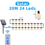 Outdoor Solar String Lights G40 Spherical LED Bulb IP65 Waterproof For Terraces Backyards Porches Balconies Parties Christmas