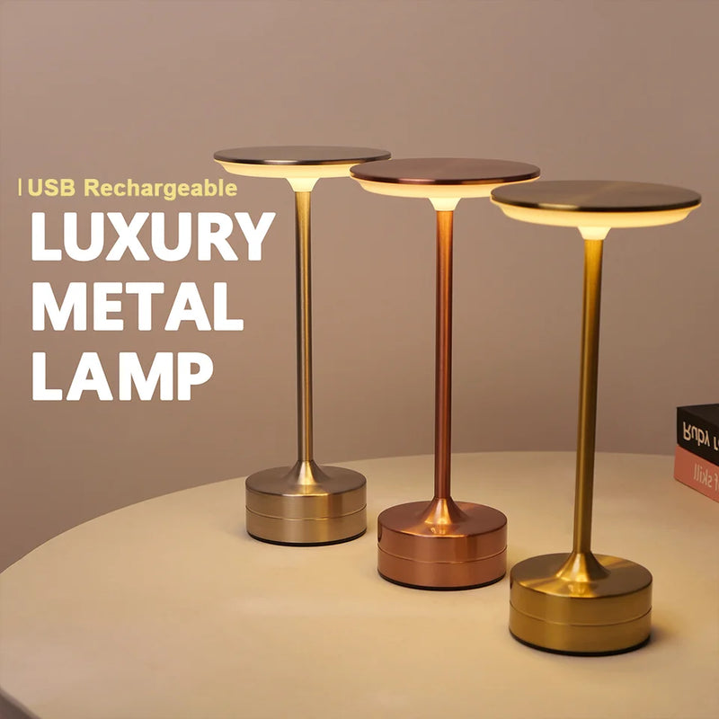 LED Table Lamp Touch Sensor Night Light USB Rechargeable Portable Bedroom Night Light Wireless Reading Lamp Restaurant Hotel Bar