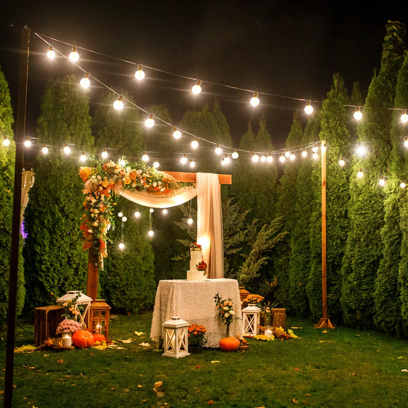 G40 LED Globe String Lights Outdoor EU Plug, IP65 Plastic Bulbs, Balcony Garland Fairy Lamps for Wedding Christmas Party Decor