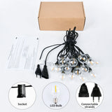 G40 LED Globe String Lights Outdoor EU Plug, IP65 Plastic Bulbs, Balcony Garland Fairy Lamps for Wedding Christmas Party Decor