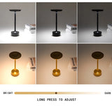 Aluminum Alloy Simple Decorative Lamp LED Night Light Infinitely Dimmable Atmosphere Retro Portable Rechargeable Touch Desk Lamp