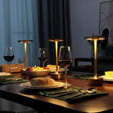 Aluminum Alloy Simple Decorative Lamp LED Night Light Infinitely Dimmable Atmosphere Retro Portable Rechargeable Touch Desk Lamp