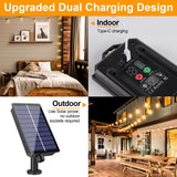 Solar Globe LED String Lights G40 Patio Light USB Recharger 8 Light Modes Remote Control Garden Solar Weatherproof Hanging Light